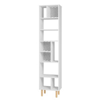 Manhattan Comfort 408AMC176 Essex 77.95 Bookcase with 10 Shelves in White and Zebra
